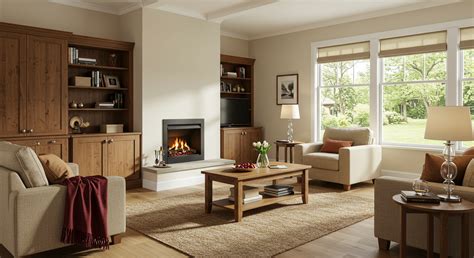 Radiateur peint en marron dans un salon chaleureux