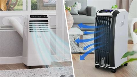 Un salon moderne avec un climatiseur mobile discret en fonctionnement