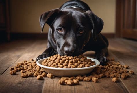 Chien de grande race mangeant des croquettes