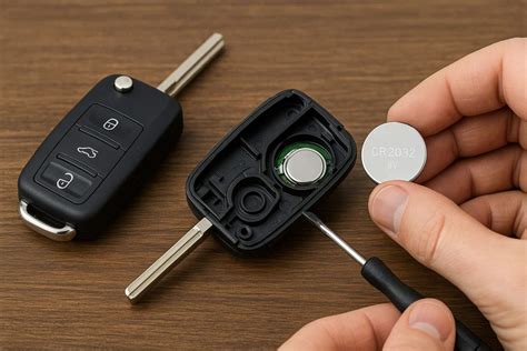 Image d'une batterie de voiture et d'une clé